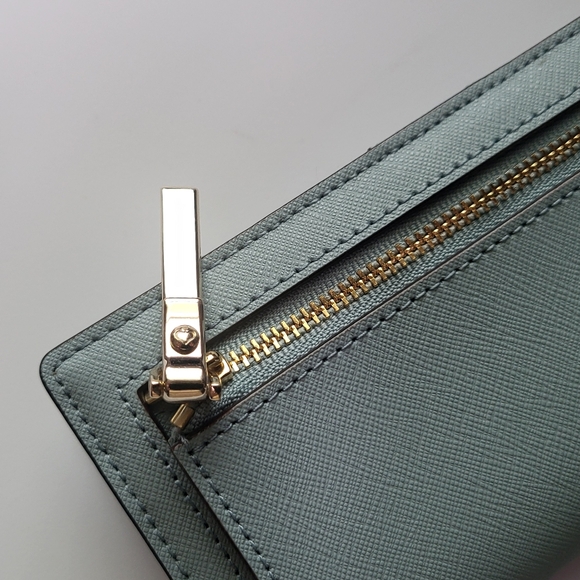 Kate Spade Cameron Street Stacy Blue leather wallet "island waters" - Picture 8 of 10